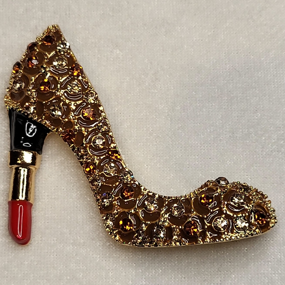 NEW Vintage Style Rhinestone High Heel Brooch / Pin